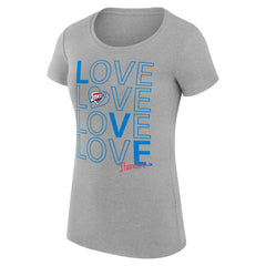 Oklahoma City Thunder G-III 4Her by Carl Banks Women's Super-Slim Fit Lightweight Basketball Love T-Shirt Heather Gray