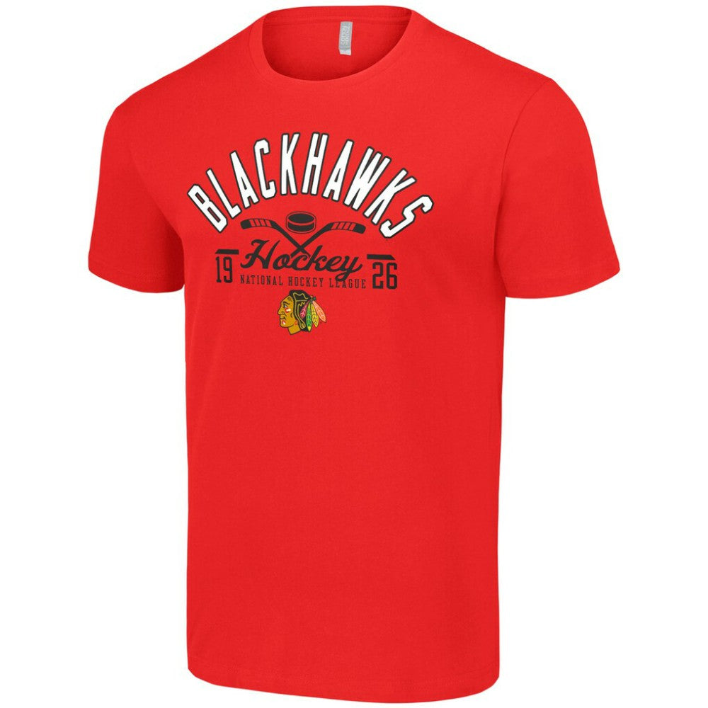 Chicago Blackhawks Starter Half Puck T-Shirt - Red | US 200598156