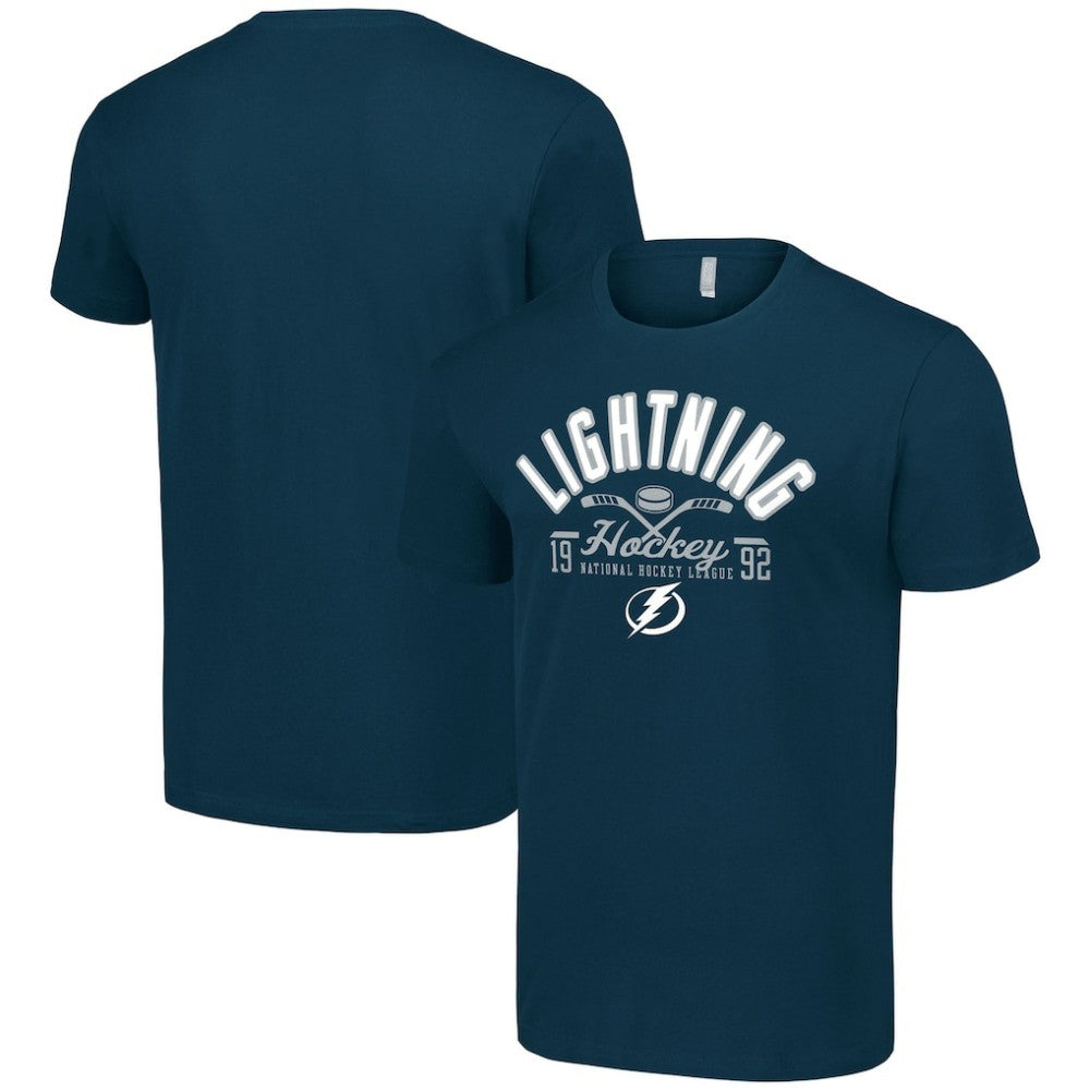 Tampa Bay Lightning Starter Half Puck T-Shirt - Navy | US 200598186