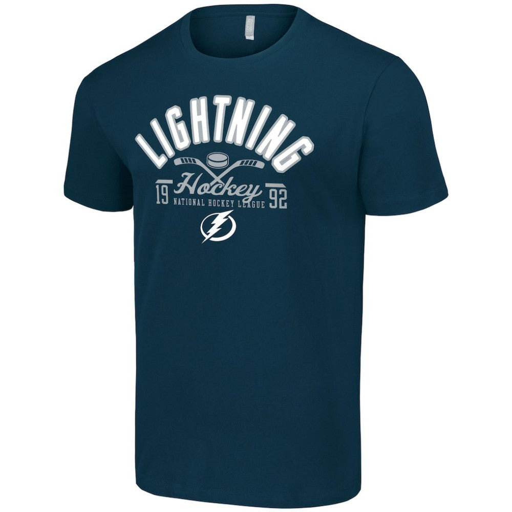 Tampa Bay Lightning Starter Half Puck T-Shirt - Navy | US 200598186