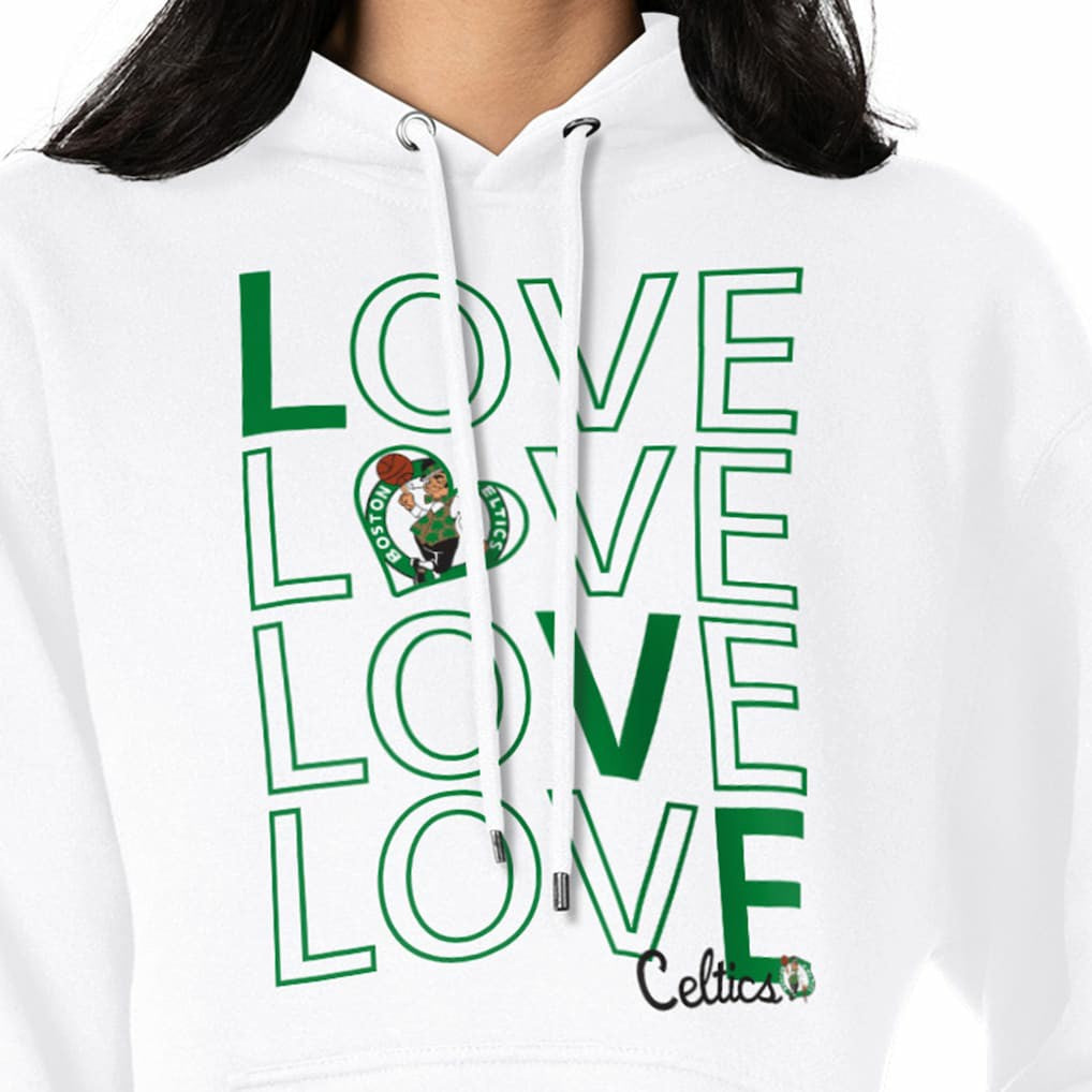 Boston Celtics G-III 4Her by Carl Banks Women's Basketball Love Fleece Pullover Hoodie White outlet