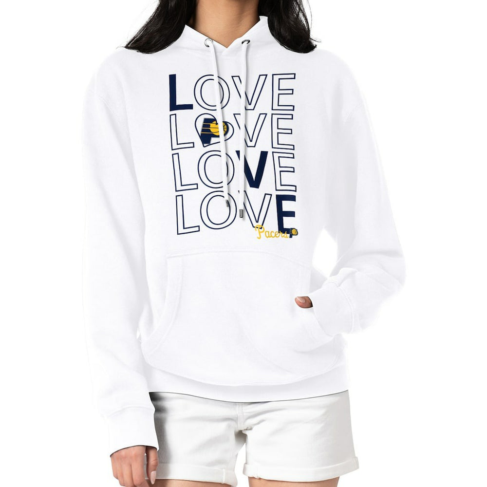 Indiana Pacers G-III 4Her by Carl Banks Women's Basketball Love Fleece Pullover Hoodie White outlet