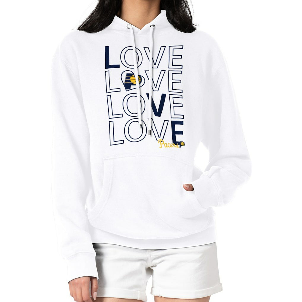 Indiana Pacers G-III 4Her by Carl Banks Women's Basketball Love Fleece Pullover Hoodie White outlet