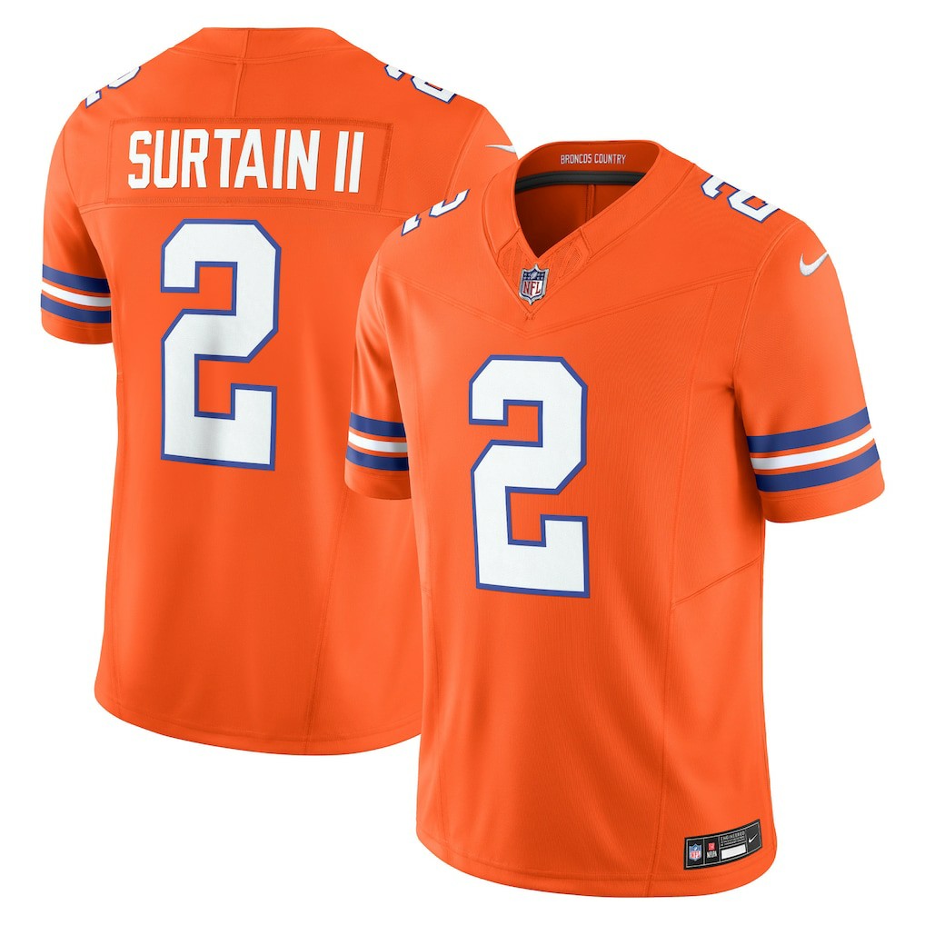 Patrick Surtain II Denver Broncos Alternate Mile High Collection 1977 Throwback Vapor F.U.S.E. Limited Jersey - Orange Jerseys