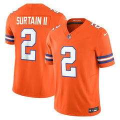 Patrick Surtain II Denver Broncos Alternate Mile High Collection 1977 Throwback Vapor F.U.S.E. Limited Jersey - Orange Jerseys