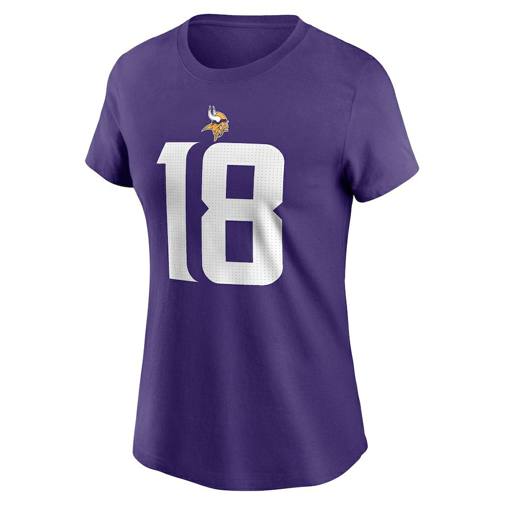 Justin Jefferson Minnesota Vikings Women's Player Name & Number T-Shirt - Purple T-shirts