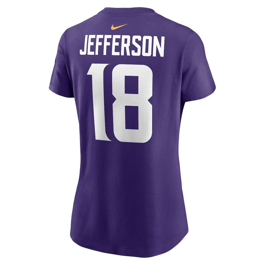 Justin Jefferson Minnesota Vikings Women's Player Name & Number T-Shirt - Purple T-shirts