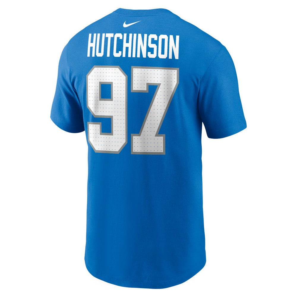 Aidan Hutchinson Detroit Lions Name & Number T-Shirt - Blue T-shirts