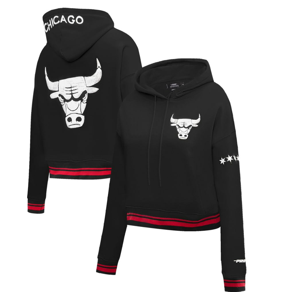 Chicago Bulls Pro Standard Women's 2023/24 City Edition Cropped Pullover Hoodie Black