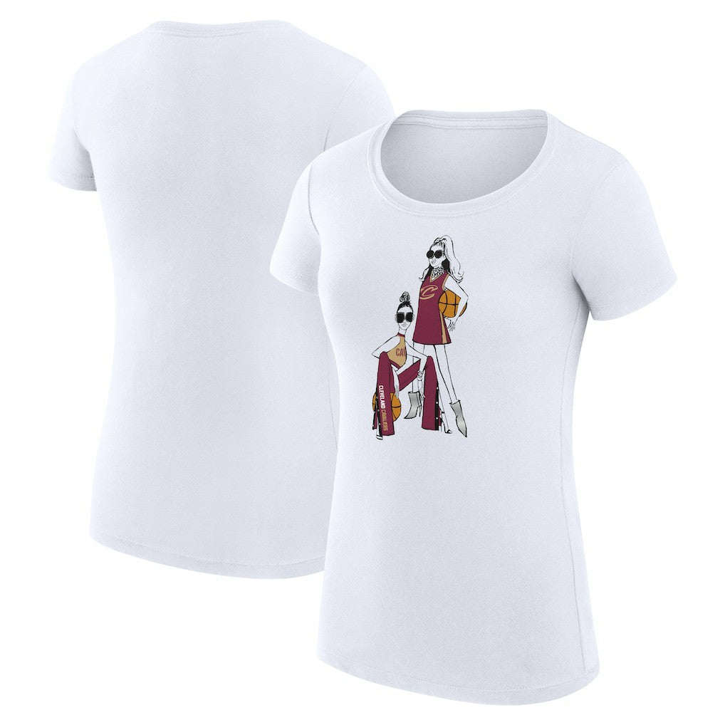 Cleveland Cavaliers G-III 4Her by Carl Banks Women's Super-Slim Fit Lightweight Basketball Girls T-Shirt White