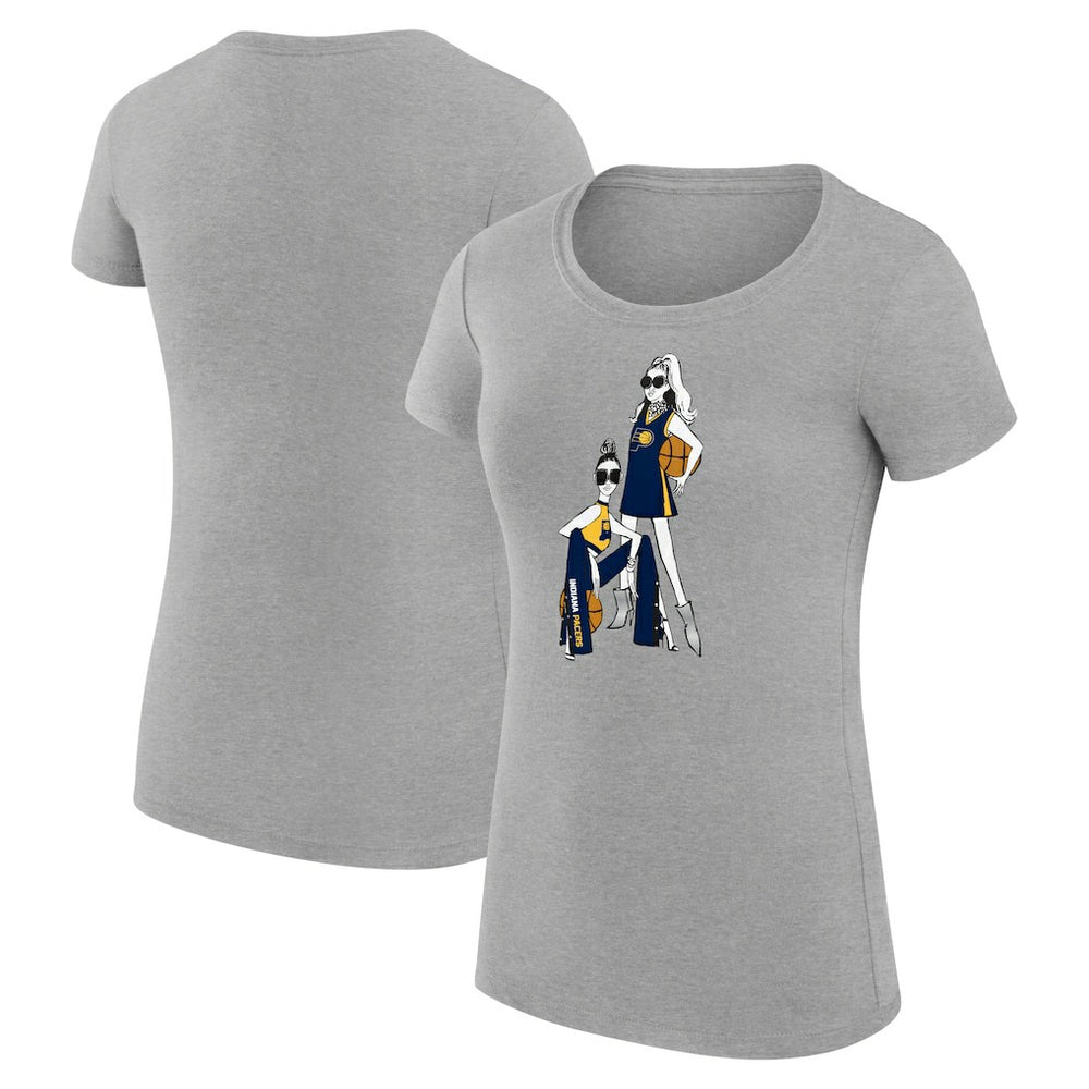 Indiana Pacers G-III 4Her by Carl Banks Women's Super-Slim Fit Lightweight Basketball Girls T-Shirt Heather Gray outlet