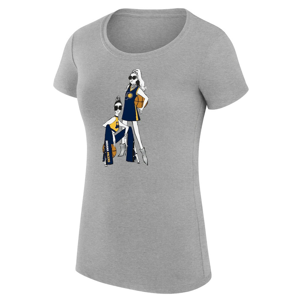 Indiana Pacers G-III 4Her by Carl Banks Women's Super-Slim Fit Lightweight Basketball Girls T-Shirt Heather Gray outlet