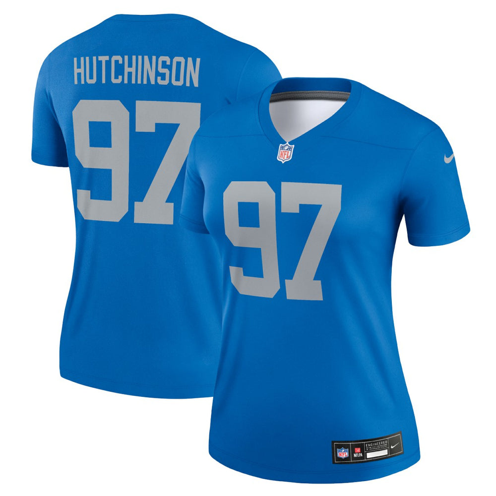 Aidan Hutchinson Detroit Lions Women's Alternate Legend Player Performance Top - Blue Tops