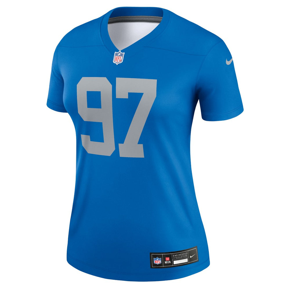 Aidan Hutchinson Detroit Lions Women's Alternate Legend Player Performance Top - Blue Tops