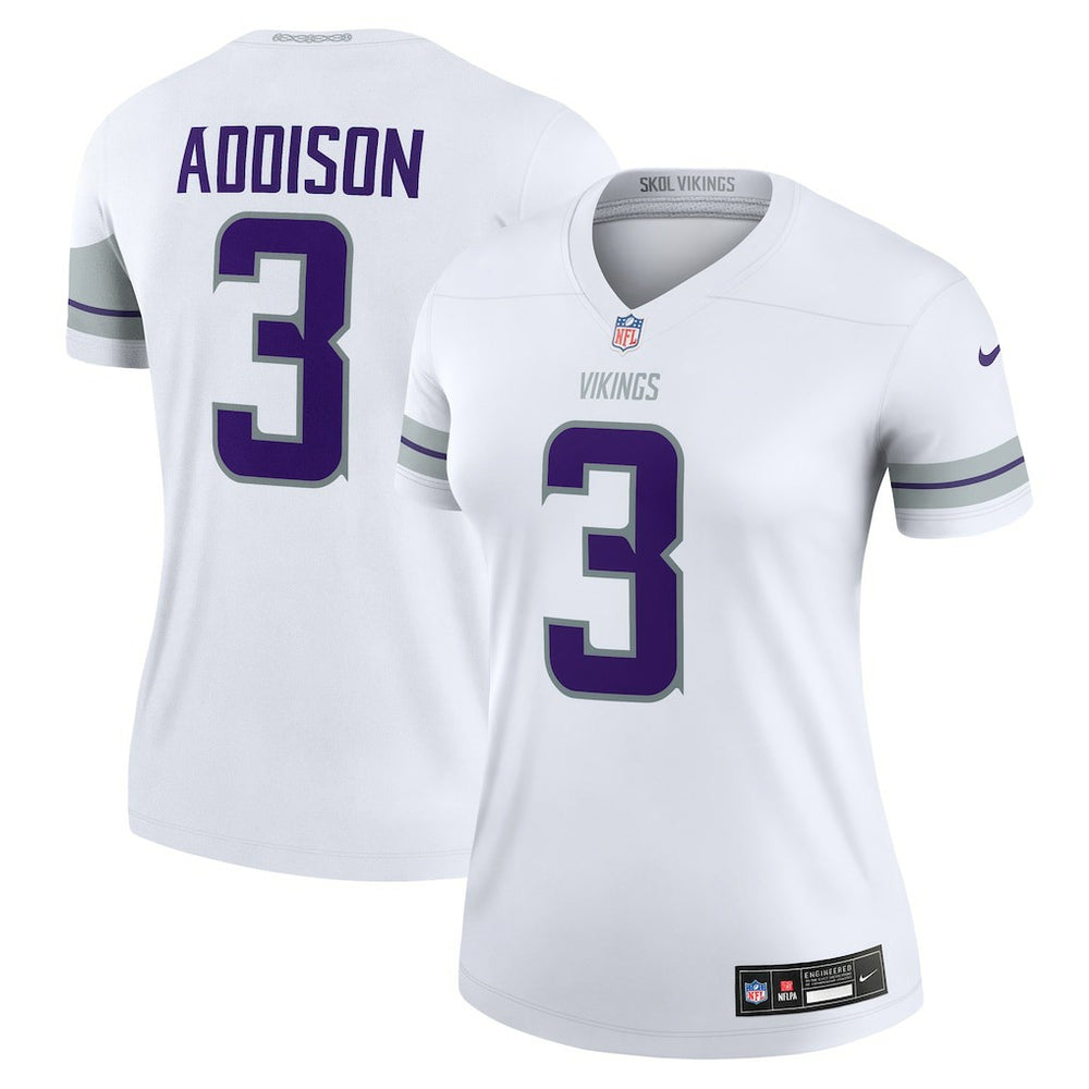 Jordan Addison Minnesota Vikings Women's Alternate Legend Player Performance Top - White Tops