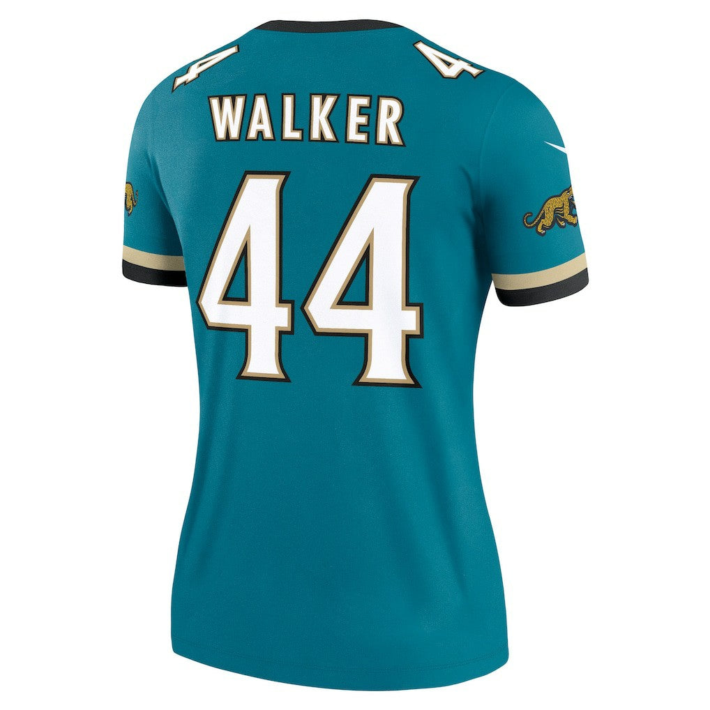 Travon Walker Jacksonville Jaguars Women's Alternate Legend Player Performance Top - Prowler Throwback Teal Tops