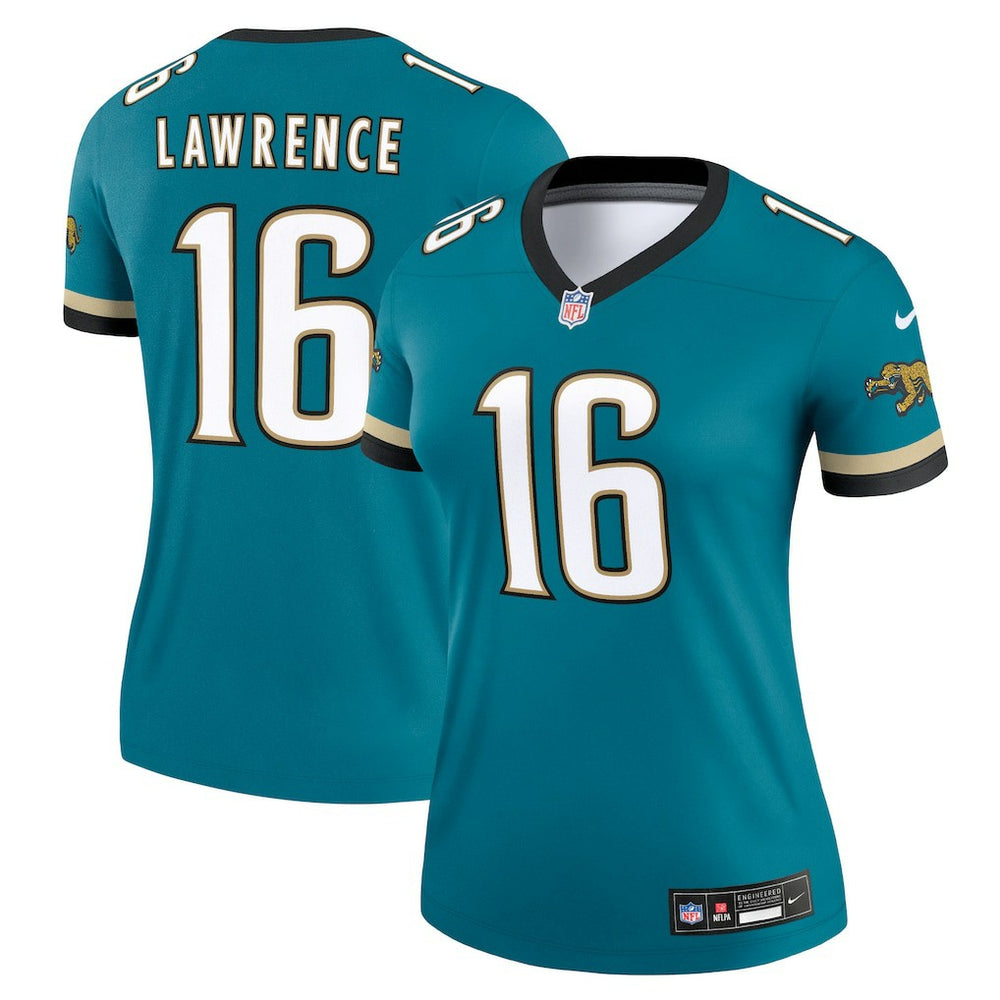 Trevor Lawrence Jacksonville Jaguars Women's Alternate Legend Player Performance Top - Prowler Throwback Teal Tops