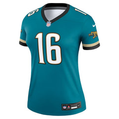 Trevor Lawrence Jacksonville Jaguars Women's Alternate Legend Player Performance Top - Prowler Throwback Teal Tops
