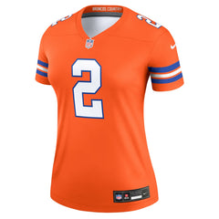 Patrick Surtain II Denver Broncos Women's Alternate Legend Player Performance Top - Mile High Collection 1977 Throwback Orange Tops