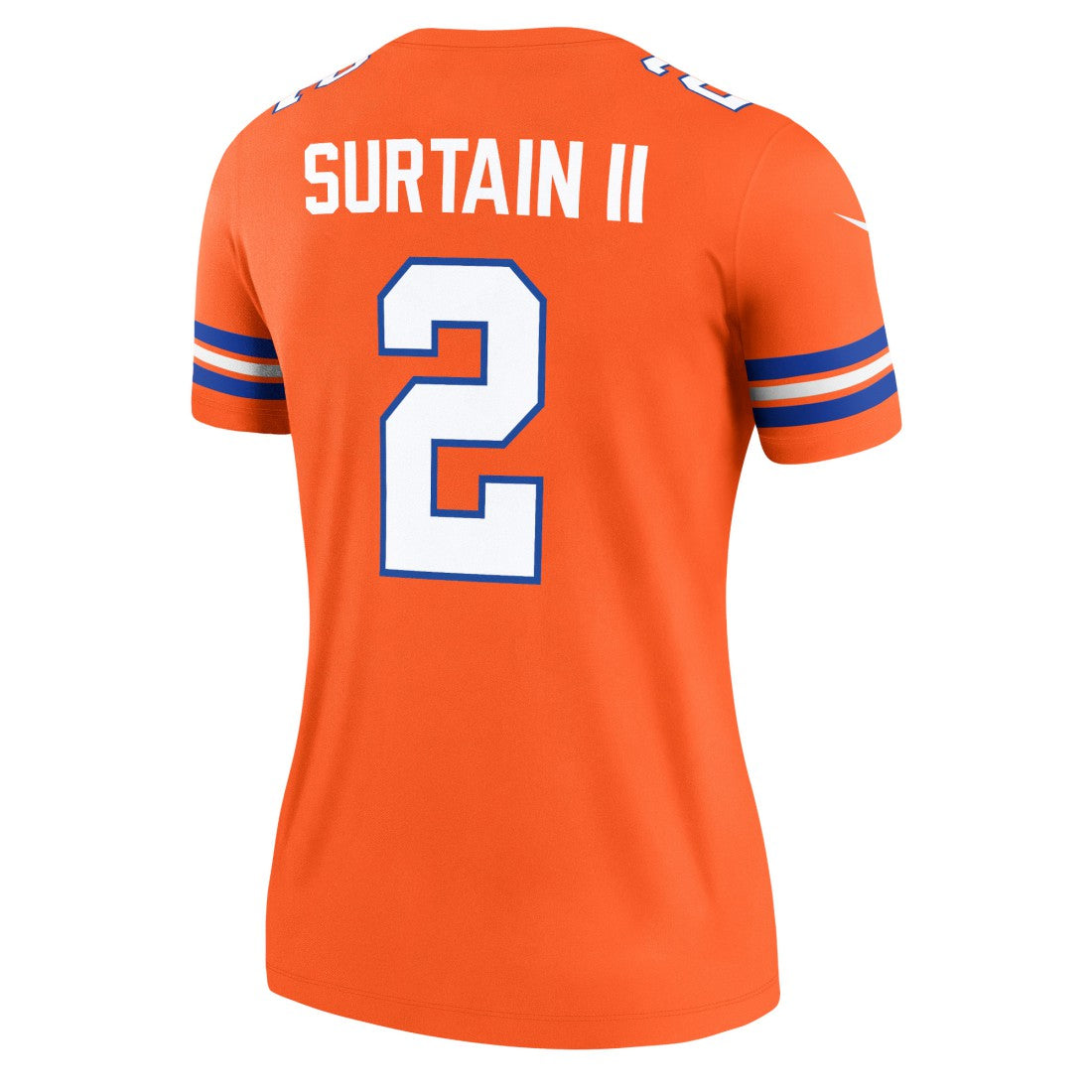 Patrick Surtain II Denver Broncos Women's Alternate Legend Player Performance Top - Mile High Collection 1977 Throwback Orange Tops