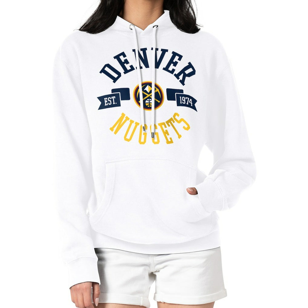 Denver Nuggets G-III 4Her by Carl Banks Women's City Pullover Hoodie White