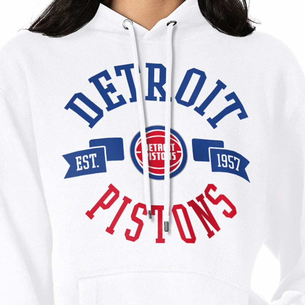 Detroit Pistons G-III 4Her by Carl Banks Women's City Pullover Hoodie White outlet