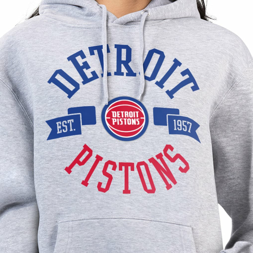 Detroit Pistons G-III 4Her by Carl Banks Women's City Pullover Hoodie Heather Gray