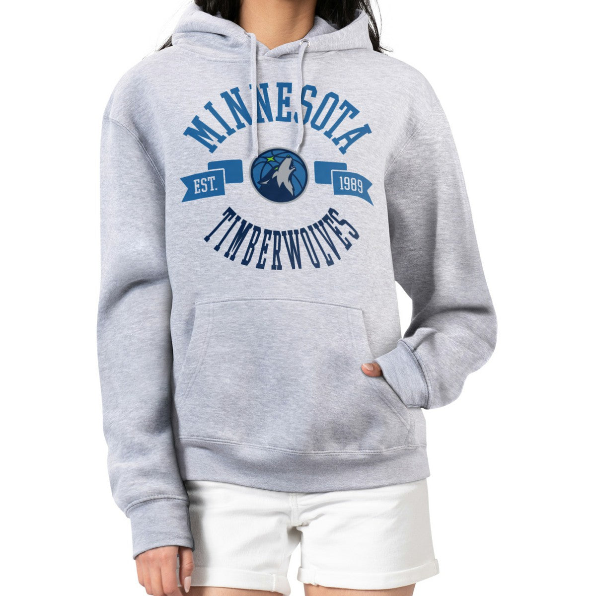 Minnesota Timberwolves G-III 4Her by Carl Banks Women's City Pullover Hoodie Heather Gray outlet