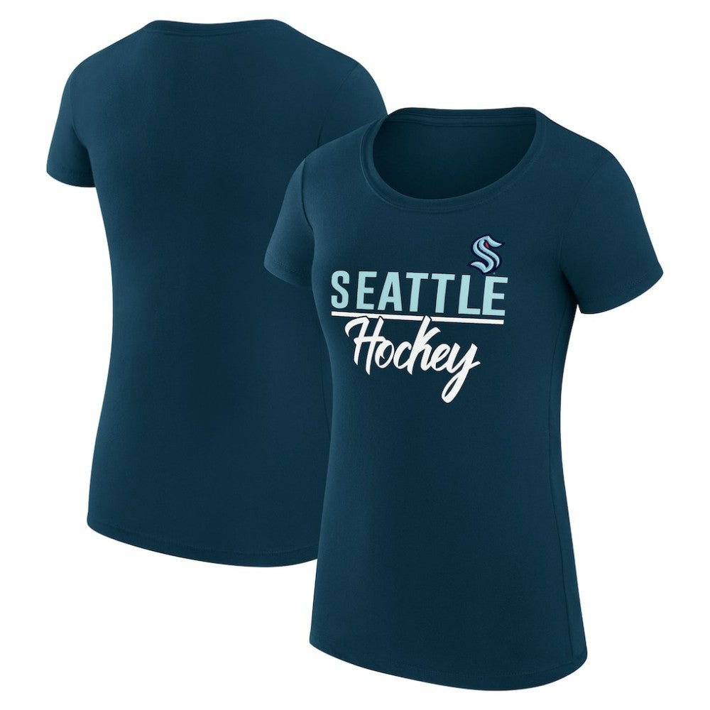 Seattle Kraken G-III 4Her by Carl Banks Women's Super-Slim Fit Lightweight Team Sport T-Shirt - Navy | US 200602514