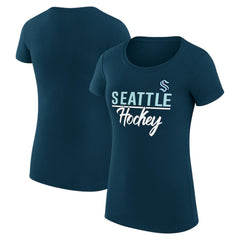 Seattle Kraken G-III 4Her by Carl Banks Women's Super-Slim Fit Lightweight Team Sport T-Shirt - Navy | US 200602514