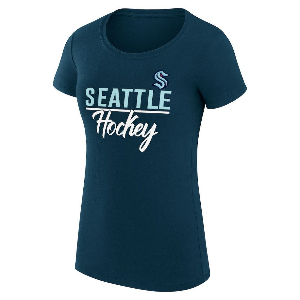 Seattle Kraken G-III 4Her by Carl Banks Women's Super-Slim Fit Lightweight Team Sport T-Shirt - Navy | US 200602514
