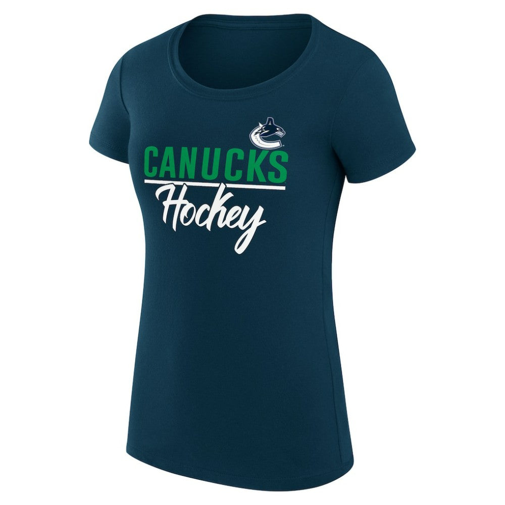 Vancouver Canucks G-III 4Her by Carl Banks Women's Super-Slim Fit Lightweight Team Sport T-Shirt - Navy | US 200602517