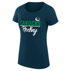 Vancouver Canucks G-III 4Her by Carl Banks Women's Super-Slim Fit Lightweight Team Sport T-Shirt - Navy | US 200602517