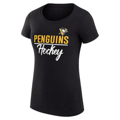 Pittsburgh Penguins G-III 4Her by Carl Banks Women's Super-Slim Fit Lightweight Team Sport T-Shirt - Black | US 200602533