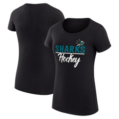 San Jose Sharks G-III 4Her by Carl Banks Women's Super-Slim Fit Lightweight Team Sport T-Shirt - Black | US 200602534