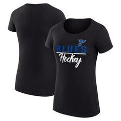 St. Louis Blues G-III 4Her by Carl Banks Women's Super-Slim Fit Lightweight Team Sport T-Shirt - Black | US 200602535