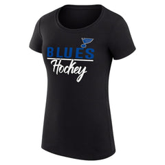 St. Louis Blues G-III 4Her by Carl Banks Women's Super-Slim Fit Lightweight Team Sport T-Shirt - Black | US 200602535