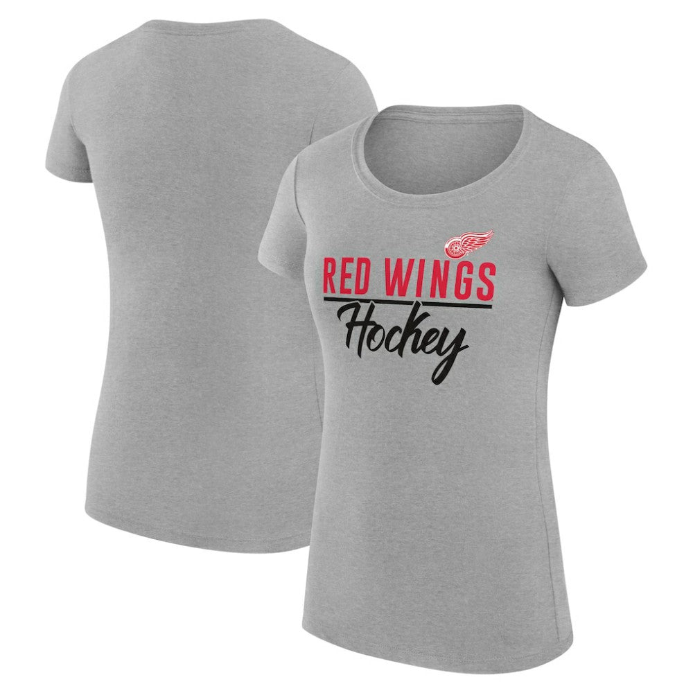 Detroit Red Wings G-III 4Her by Carl Banks Women's Super-Slim Fit Lightweight Team Sport T-Shirt - Gray | US 200602546