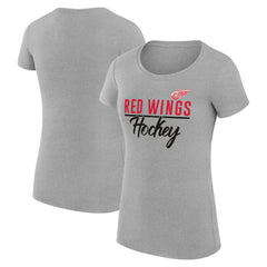 Detroit Red Wings G-III 4Her by Carl Banks Women's Super-Slim Fit Lightweight Team Sport T-Shirt - Gray | US 200602546