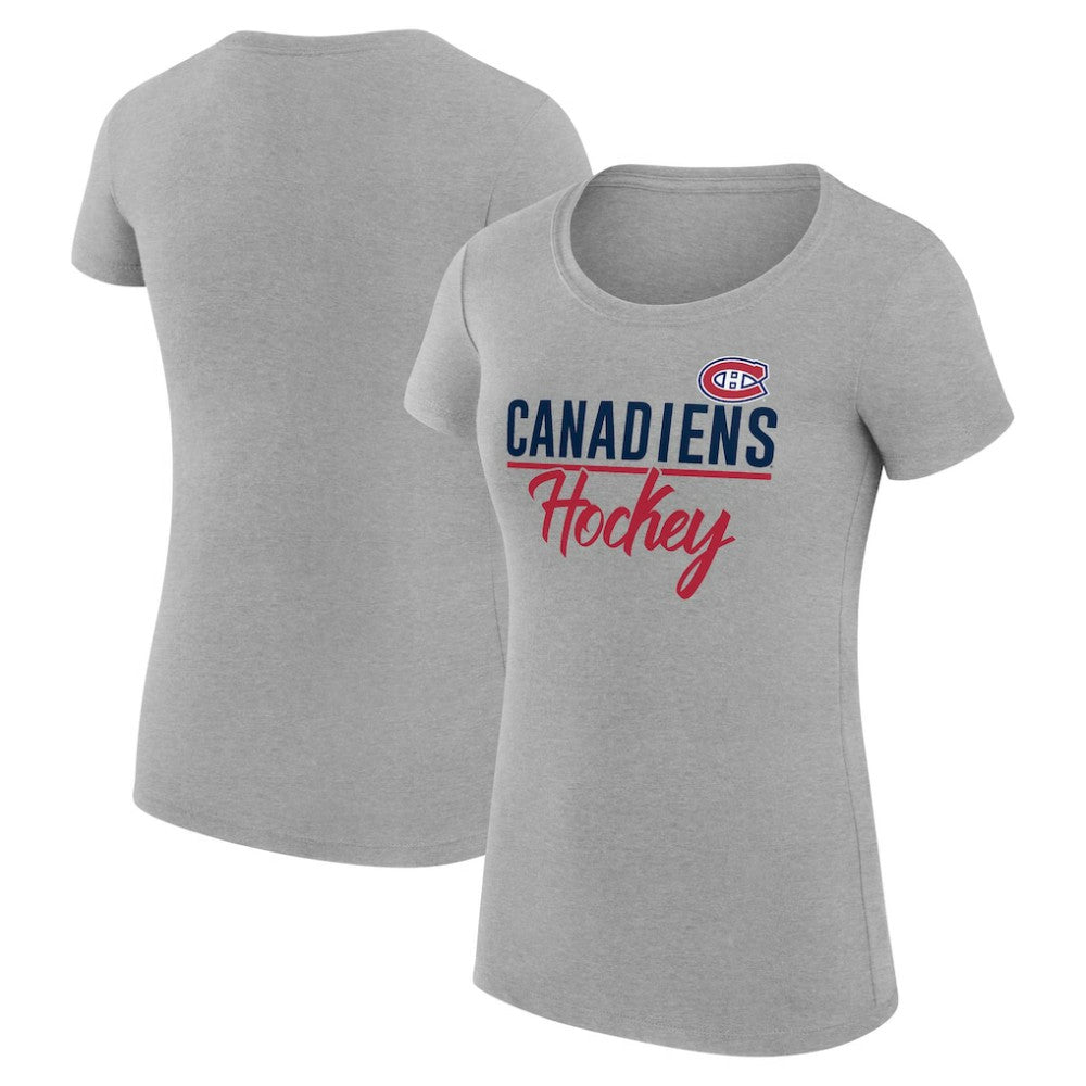 Montreal Canadiens G-III 4Her by Carl Banks Women's Super-Slim Fit Lightweight Team Sport T-Shirt - Gray | US 200602551