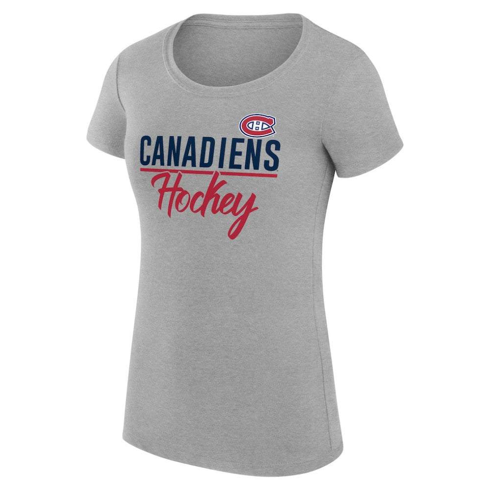 Montreal Canadiens G-III 4Her by Carl Banks Women's Super-Slim Fit Lightweight Team Sport T-Shirt - Gray | US 200602551