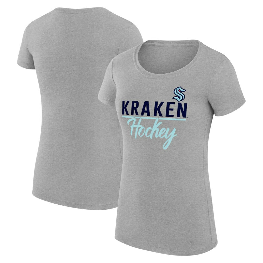 Seattle Kraken G-III 4Her by Carl Banks Women's Super-Slim Fit Lightweight Team Sport T-Shirt - Gray | US 200602561