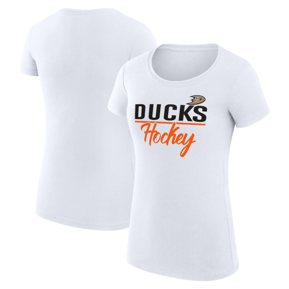 Anaheim Ducks G-III 4Her by Carl Banks Women's Super-Slim Fit Lightweight Team Sport T-Shirt - White | US 200602569
