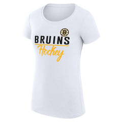 Boston Bruins G-III 4Her by Carl Banks Women's Super-Slim Fit Lightweight Team Sport T-Shirt - White | US 200602570