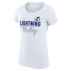 Tampa Bay Lightning G-III 4Her by Carl Banks Women's Super-Slim Fit Lightweight Team Sport T-Shirt - White | US 200602595