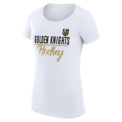 Vegas Golden Knights G-III 4Her by Carl Banks Women's Super-Slim Fit Lightweight Team Sport T-Shirt - White | US 200602598