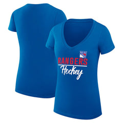 New York Rangers G-III 4Her by Carl Banks Women's Super-Slim Fit Lightweight Team Sport V-Neck T-Shirt - Blue | US 200602610