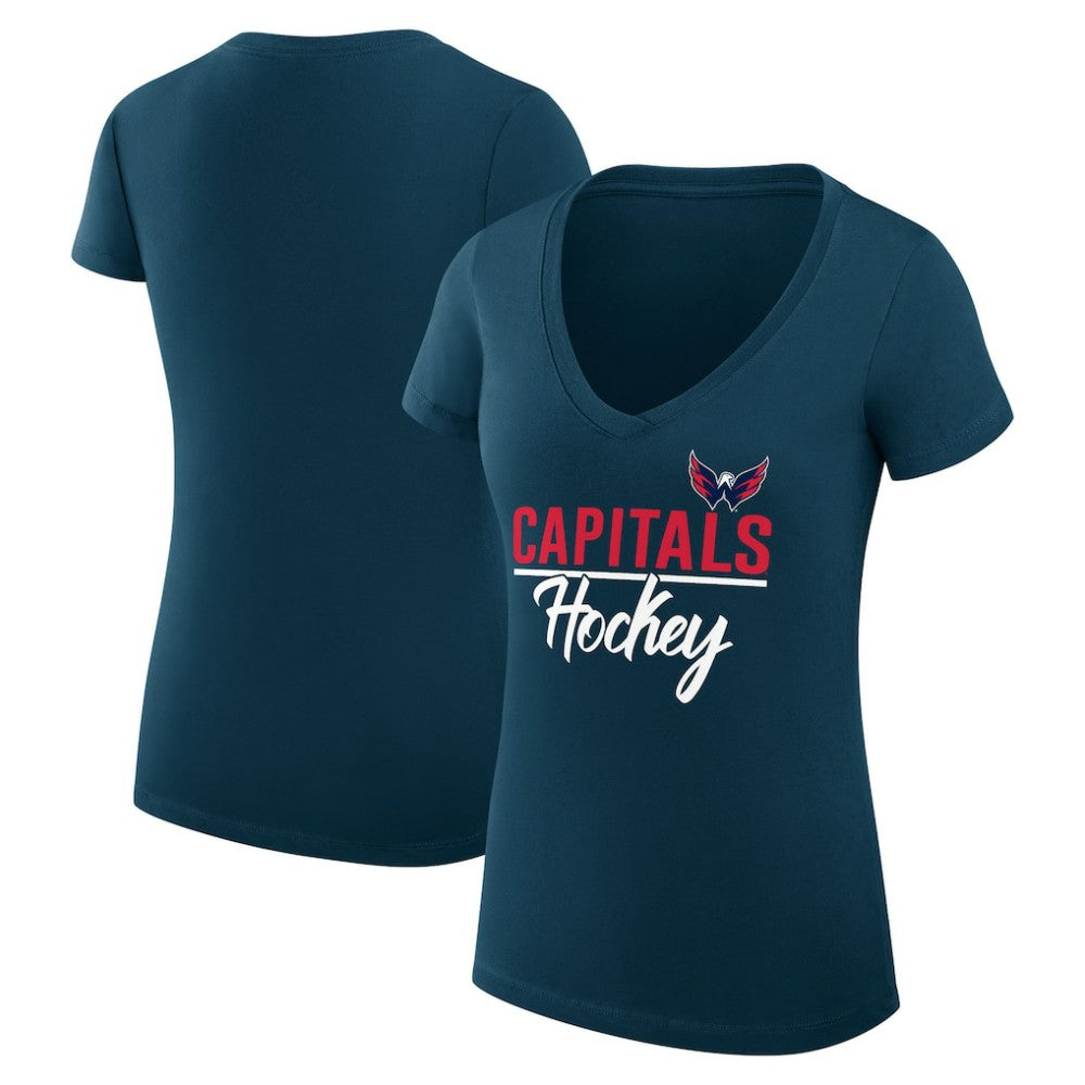 Washington Capitals G-III 4Her by Carl Banks Women's Super-Slim Fit Lightweight Graphic T-Shirt - Navy | US 200602620
