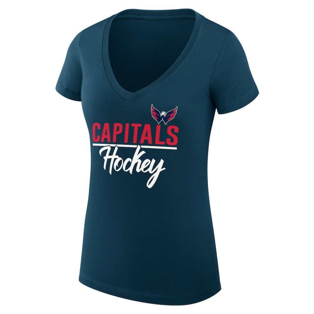 Washington Capitals G-III 4Her by Carl Banks Women's Super-Slim Fit Lightweight Graphic T-Shirt - Navy | US 200602620