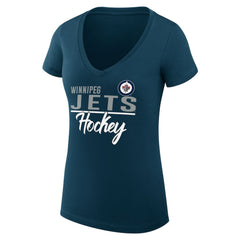 Winnipeg Jets G-III 4Her by Carl Banks Women's Super-Slim Fit Lightweight Graphic T-Shirt - Navy | US 200602621